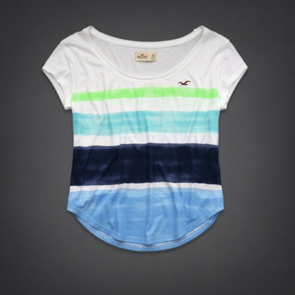 Hollister Y2K Watercolor Striped Shirt